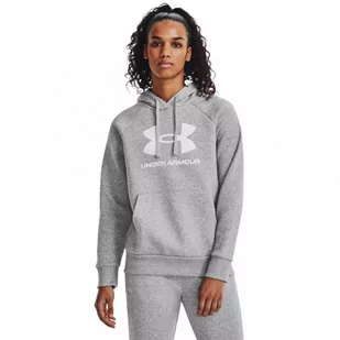 Damska bluza dresowa nierozpinana z kapturem Under Armour UA Rival Fleece Big Logo Hdy - szara - UNDER ARMOUR - Koszulki sportowe damskie - miniaturka - grafika 1