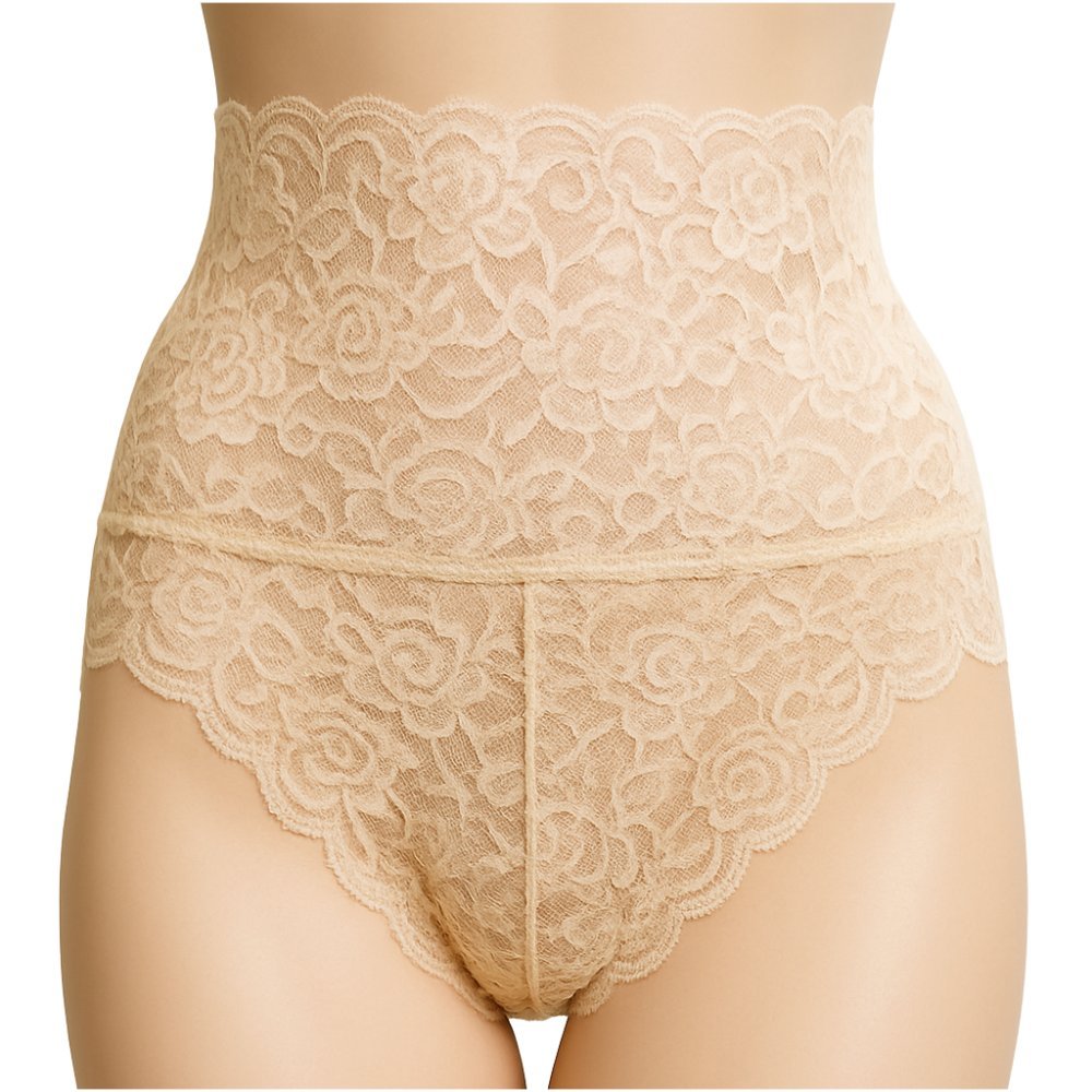 Majtki Damskie Koronkowe Wyszczuplające Figi Z Koronką Wysoki Stan