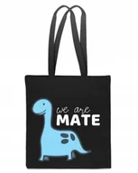 Torby i wózki na zakupy - EKO TORBA Bawełna czarna prezent WALENTYNKI niebieski DINOZAUR MATE TT_466 - miniaturka - grafika 1