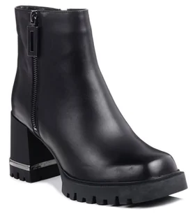 Botki damskie ocieplane skórzane na obcasie czarne Loretta Vitale 18J915-37 - Botki damskie Botki damskie ocieplane skórzane na obcasie czarne Loretta Vitale 18J915-37 - Botki damskie - miniaturka - grafika 1