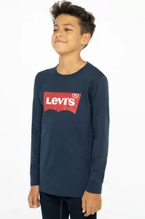 Bluzki dla chłopców - Levi's Longsleeve dziecięcy kolor granatowy z nadrukiem - grafika 1