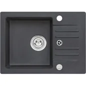 Zlewozmywaki - Genesis Foxtrot 30 zlewozmywak 58x42 cm granitowy czarny 9653291 - miniaturka - grafika 1