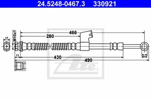 ATE PRZEWÓD HAMULCOWY 24.5248-0467.3 HYUNDAI GETZ 1.1 05-09 - Przewody hamulcowe - miniaturka - grafika 1
