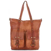 Torebki damskie - Vittoria Gotti Premium Torebka Skórzana w stylu Vintage Ruda - miniaturka - grafika 1