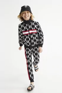 Spodnie damskie - KARL Lagerfeld Lagerfeld spodnie dresowe dziecięce kolor czarny wzorzyste - grafika 1