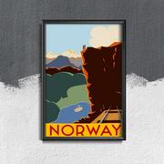 Plakaty - Plakat vintage Norwegia - miniaturka - grafika 1