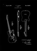 Plakaty - Plakat, Patent Fender Gitara Elektryczna Telecaster Projekt 1951 - retro, 40x50 cm - miniaturka - grafika 1