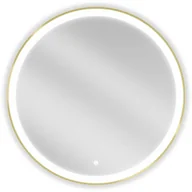 Lustra - Mexen Esso lustro łazienkowe podświetlane, okragłe 80 cm, LED 6000K, antypara, rama złota - 9825-080-080-611-50 - miniaturka - grafika 1