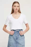 Koszulki sportowe damskie - Desigual t-shirt bawełniany damski kolor biały - miniaturka - grafika 1