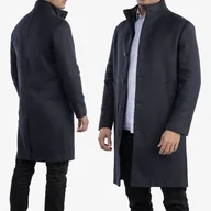 Płaszcze męskie - Płaszcz Męski ZARA - Granatowy z podszewką 4292/752/401 M Granatowy - miniaturka - grafika 1