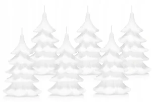 6 x świeczki świąteczne choinka 15 cm biała - Świece - miniaturka - grafika 1