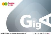 Szkolne artykuły papiernicze - Happy Color Blok techniczny GigA A2 15 kartek biały - miniaturka - grafika 1