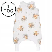 Śpiworki dla dzieci - OCIEPLANY ŚPIWOREK Z NOGAWKAMI 56-68 XS 1 TOG BAWEŁNA 100% PRODUKT POLSKI - miniaturka - grafika 1