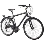 Rowery - Rower trekkingowy INDIANA X-Road 1.0 M23 28 cali męski Czarny 2024 - miniaturka - grafika 1