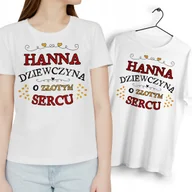 Koszulki i topy damskie - Dla Hanny T-Shirt Koszulka biała Na Prezent z Dowolnym Nadrukiem Zdjęciem - miniaturka - grafika 1
