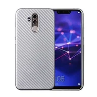Etui i futerały do telefonów - NoName Etui Carbon Fiber Huawei Mate 20 lite srebrny /silver - miniaturka - grafika 1