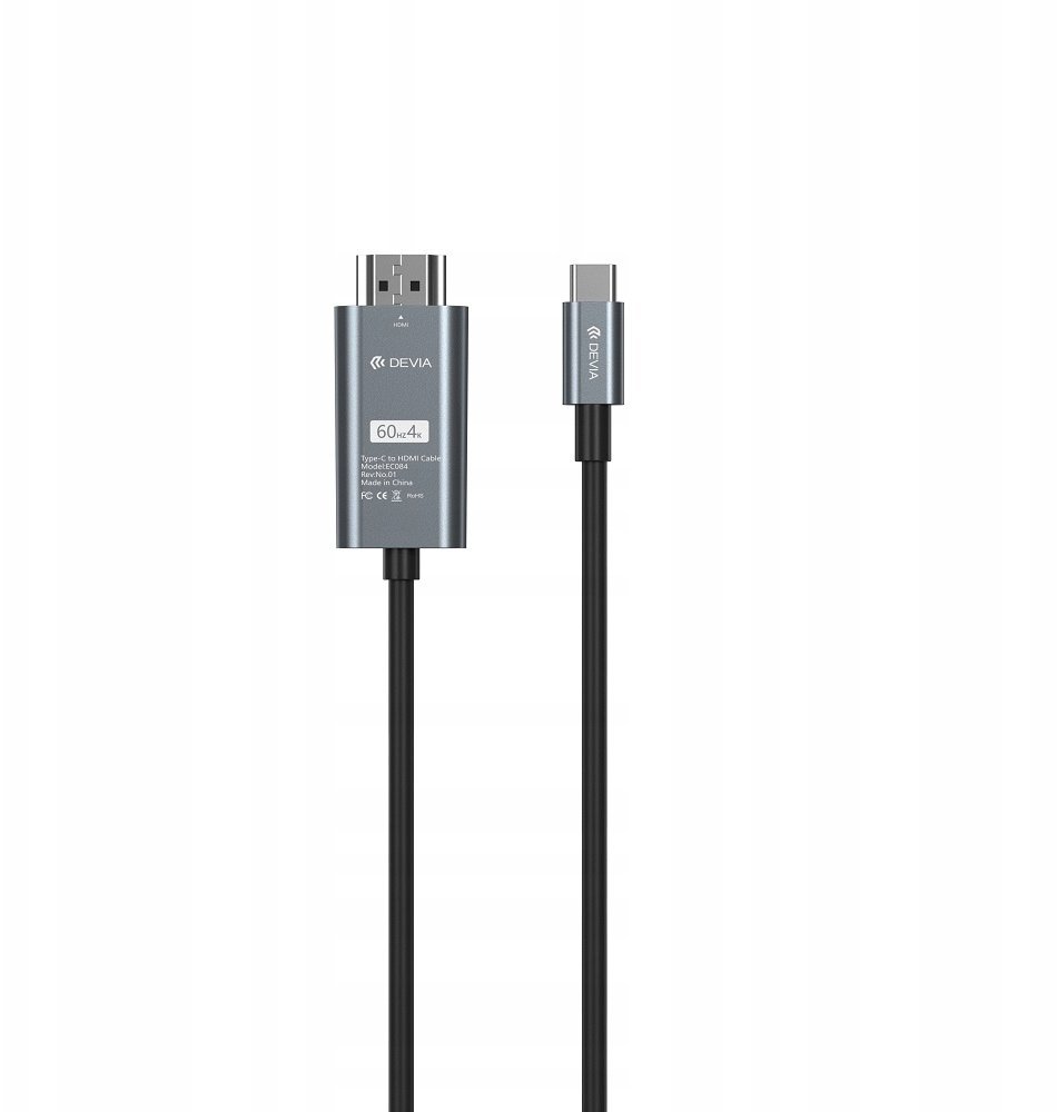 Devia kabel Storm EC084 USB-C - HDMI 4K 60 Hz 2,0 m czarny