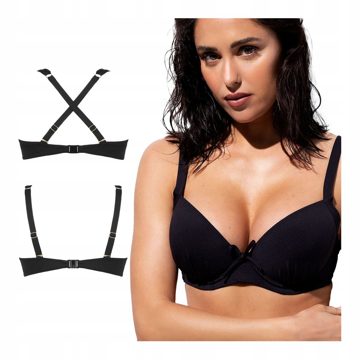 Góra od stroju kapielowego bikini czarne usztywniane Verde Veronica 95C