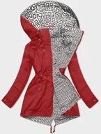 Kurtki damskie - Cienka parka z ozdobnym wykończeniem czerwona (16M9068-270) - J STYLE - miniaturka - grafika 1