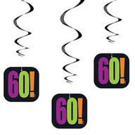 Gadżety dla niej i dla niego - Unique Świderki wiszące "Urodziny 60", UNIQUE, 3 szt U45846 - miniaturka - grafika 1