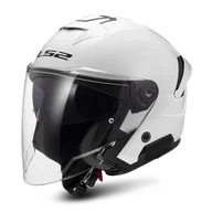 Kaski motocyklowe - Kask Otwarty LS2 OF618 Verso II Złamany BiałyM - miniaturka - grafika 1
