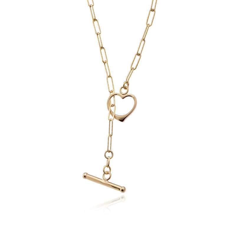 NASZYJNIK SERCE ZAPIĘCIE TOGGLE SREBRO 925 ZŁOTE POKRYCIE PREZENT GIORRE