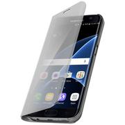 Etui i futerały do telefonów - Etui z klapką, lustrzane etui do Samsunga Galaxy S7 Edge, stojące etui – srebrne - miniaturka - grafika 1
