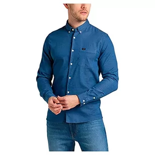 Lee Męska koszula Slim Button DOWN Shirt, Lake Blue, rozmiar S - Koszule męskie - miniaturka - grafika 1