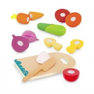 Zabawy w naśladowanie dorosłych - B.Toys, zabawka edukacyjna Drewniane warzywa do krojenia z deseczką - miniaturka - grafika 1