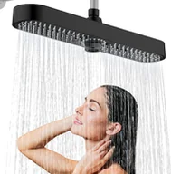 Deszczownice - Duża głowica prysznicowa, deszczownica zewnętrzna 48 cm, 3 tryby, głowica prysznicowa o wysokim ciśnieniu, czarna - miniaturka - grafika 1