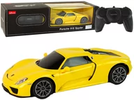 Samochody i pojazdy dla dzieci - Auto R/C Porsche 918 1:24 Rastar Żółte - miniaturka - grafika 1