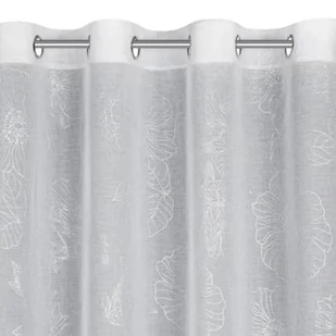 Zasłona EUROFIRANY Sagi 140 x 250 cm Biało-srebrny - Zasłony Zasłona EUROFIRANY Sagi 140 x 250 cm Biało-srebrny - Zasłony - miniaturka - grafika 1