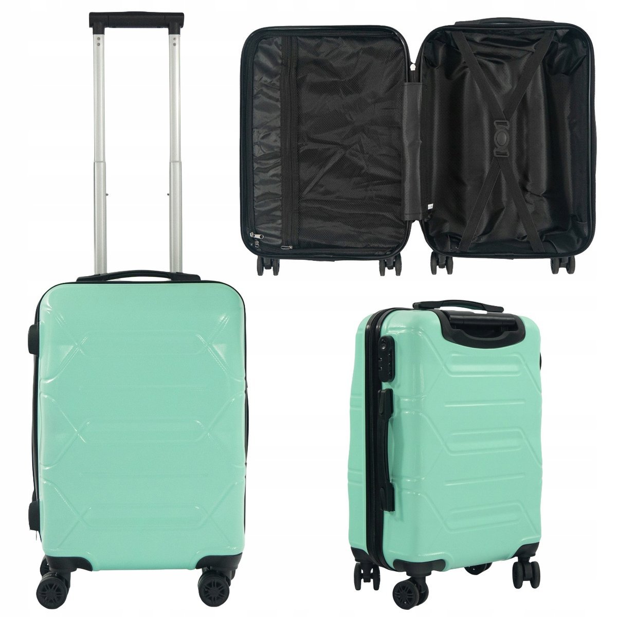 KABINOWA WALIZKA PODRÓŻNA na KÓŁKACH BAGAŻ PODRĘCZNY 34 L ABS Twarda Lekka