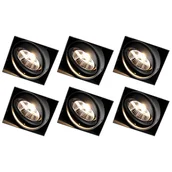 Oprawy, klosze i abażury - QAZQA Zestaw 6 reflektorów wpuszczanych czarnych GU10 AR70 bez wykończenia - Oneon - miniaturka - grafika 1