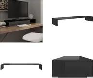 Szafki RTV - vidaXL Stolik pod telewizor/ekran szklany czarny 100x30x13 cm - szafka pod telewizor - szafki pod telewizor - meble pod telewizor - szafka pod telewizor - miniaturka - grafika 1