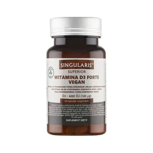 SINGULARIS Superior D3 forte vegan 4000 IU, 60kaps. - Witaminy i minerały - miniaturka - grafika 1