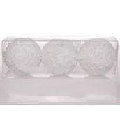 Bombki - Bombka styropianowa 8 cm biała kula śnieżna 3 szt. - miniaturka - grafika 1