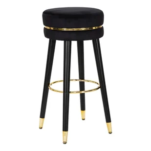 Czarny hoker Mauro Ferretti Paris Nero/Gold - Taborety i hokery - miniaturka - grafika 1