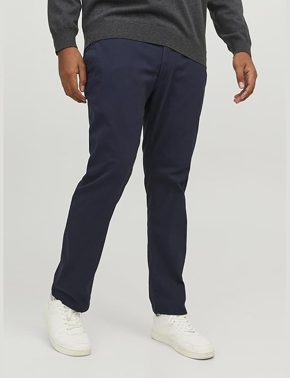 JACK&JONES PLUS SIZE SPODNIE CHINOS MĘSKIE GRANATOWE 44/30 6EA
