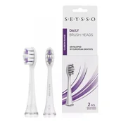 Końcówki do szczoteczek elektrycznych - Seysso Carbon Daily - białe końcówki do szczoteczki sonicznej (2szt.) - miniaturka - grafika 1
