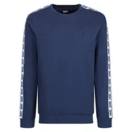 Koszulki męskie - DKNY Męski top z długim rękawem z taśmą markowe ramię-100% bawełniany sweter sweter, granatowy, duży, granatowy, L - miniaturka - grafika 1