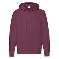 Bluzy męskie - Bluza męska z kapturem i zamkiem Lightweight Fruit of the Loom - Burgund S - miniaturka - grafika 1