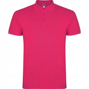 Koszulka POLO Męska Bawełna PIQUE Roly STAR 6638 RÓŻ ROSETTE 2XL - Koszulki męskie - miniaturka - grafika 1