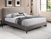 Łóżka - Łóżko tapicerowane MALAGA VELVET 140x200 ciemny beż - miniaturka - grafika 1