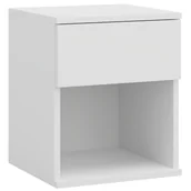 Szafki nocne - Szafka Nocna Stolik Nocny Biały Szuflada Półka Loft Sypialnia - miniaturka - grafika 1