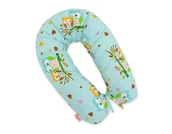 Poduszki do karmienia - Poduszka ciążowa Longer dla kobiet w ciąży do spania + zdejmowana poszewka - Sowy miętowe - miniaturka - grafika 1