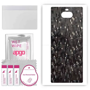 Folia naklejka skórka strukturalna na TYŁ do Sony Xperia 10 Plus -  Carbon Pixel Czarny - apgo SKINS - Szkła hartowane na telefon - miniaturka - grafika 1