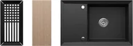 Zlewozmywaki - Zlewozmywak granitowy Kernau KGS Y 6078 1B1D Black Metallic Darmowa dostawa od 99 zł! - miniaturka - grafika 1