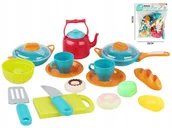 Zabawy w naśladowanie dorosłych - Zestaw Do Herbaty Kuchenny Talerze Filiżanki Czajnik Dla Dzieci 28X30X10Cm - miniaturka - grafika 1