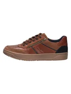 Trampki męskie - Bugatti Skórzane sneakersy w kolorze brązowym - miniaturka - grafika 1